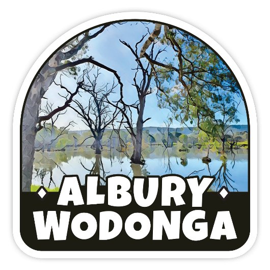 Albury NSW, Wodonga Victoria - Australischer Stick Aufkleber
