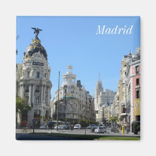 Alcala und Gran über Straße, Madrid-Magneten Magnet
