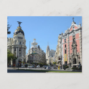 Alcala und Gran Via, Madrid Postcard Postkarte