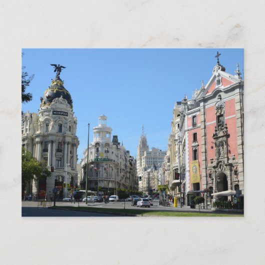 Alcala und Gran Via, Madrid Postcard Postkarte (Vorderseite)
