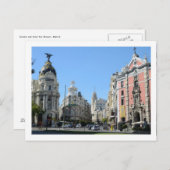 Alcala und Gran Via Street, Madrid Postcard Postkarte (Vorne/Hinten)