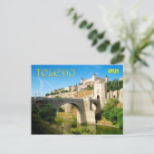 Alcantara-Brücke und Alcazar in Toledo, Spanien Postkarte (Stehend Vorderseite)
