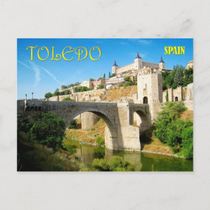 Alcantara-Brücke und Alcazar in Toledo, Spanien Postkarte