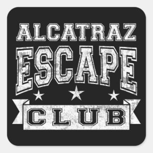 Alcatraz Escape Club Quadratischer Aufkleber