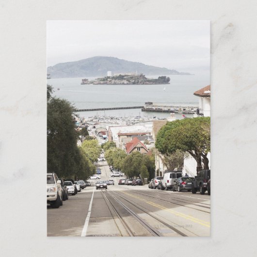 Alcatraz-Gefängnis aus San Francisco Postkarte (Vorderseite)