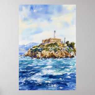 Alcatraz-Insel-Aquarellposter Aquarell Poster