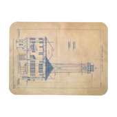 Alcatraz Island Lighthouse Vintag Blueprint Magnet (Horizontal)
