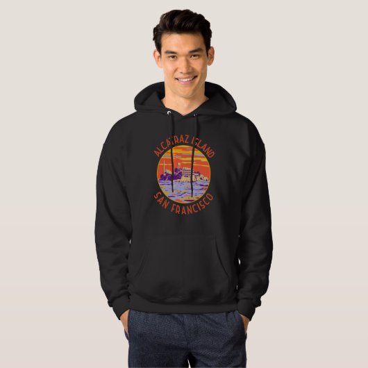 Alcatraz Island San Francisco Distressed Circle Hoodie (Vorne ganz)