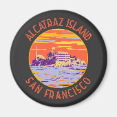 Alcatraz Island San Francisco Distressed Circle Magnet (Vorne)