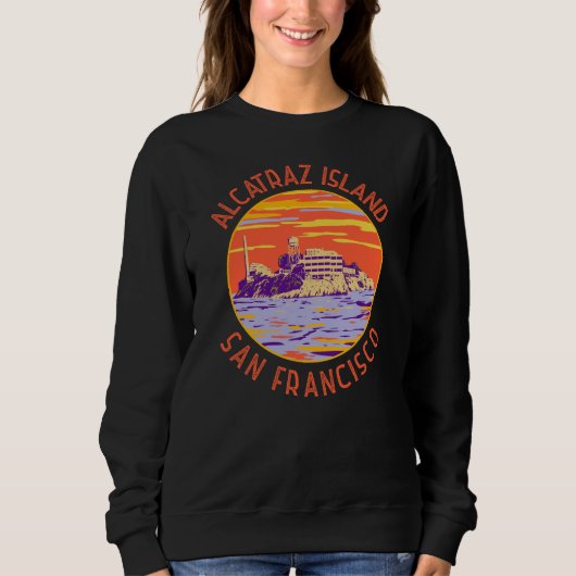Alcatraz Island San Francisco Distressed Circle Sweatshirt (Vorderseite)