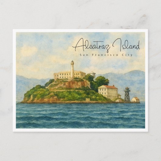 Alcatraz Island - San Francisco Sehenswürdigkeit Feiertagspostkarte (Vorderseite)