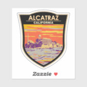 Alcatraz Island San Francisco Vintage Aufkleber (Blatt)