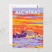Alcatraz Island San Francisco Vintage Postkarte (Vorne/Hinten)