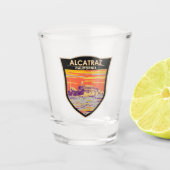 Alcatraz Island San Francisco Vintage Schnapsglas (Vorderseite)