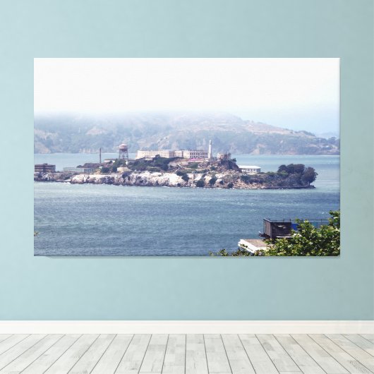 Alcatraz Island Von der Bayside Front Leinwand Art (Insitu (Holzboden))