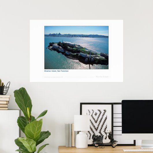 Alcatraz mit Stadt Poster (Heimbüro)