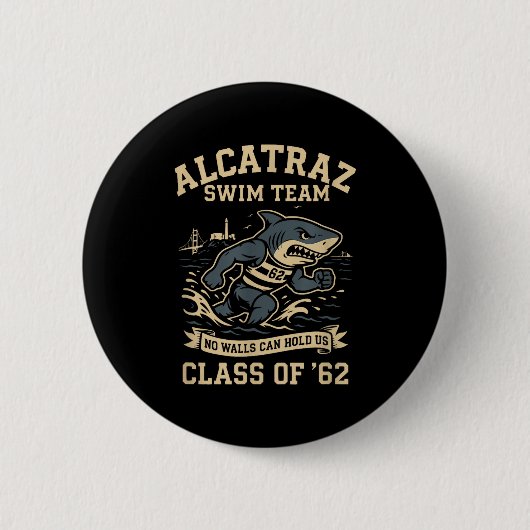 Alcatraz Penitentiary Swim Team Button (Vorderseite)