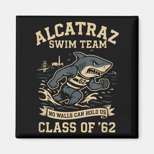 Alcatraz Penitentiary Swim Team  Magnet (Vorne)
