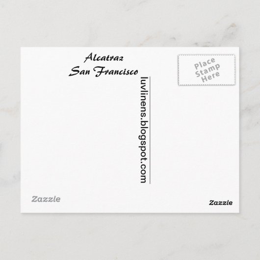 Alcatraz Postkarte (Rückseite)