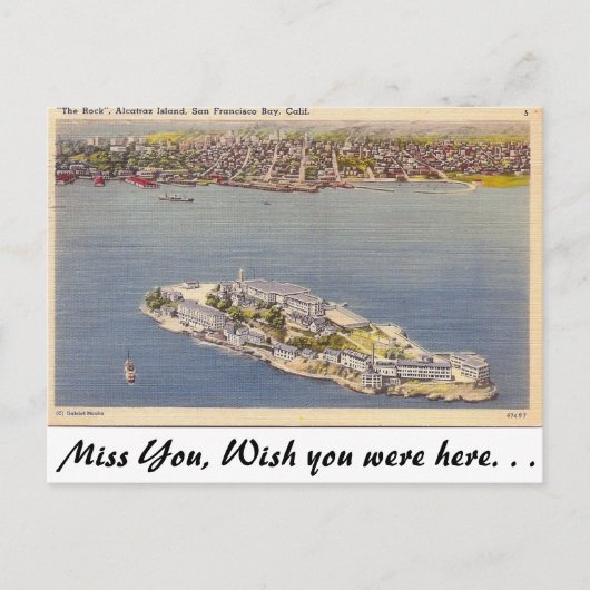 Alcatraz, San Francisco, Kalifornien. Postkarte (Vorderseite)