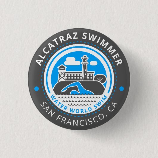 Alcatraz Schwimmerknopf Button (Vorderseite)