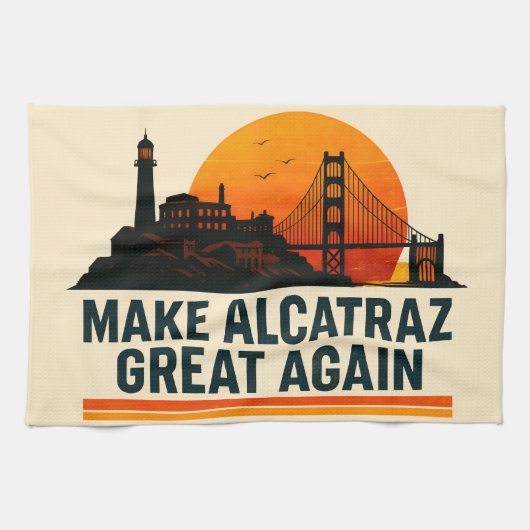 Alcatraz wieder großartig machen geschirrtuch (Horizontal)