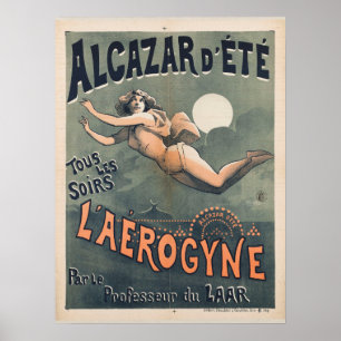 Alcazar d'été Aerogyne Vintage Französische Reise Poster