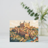 Alcazar von Toledo Spanien Postkarte (Stehend Vorderseite)