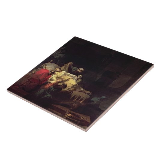 Alcestis opfert sich, um ihre Ehemann Anzeige zu Fliese (Seite)