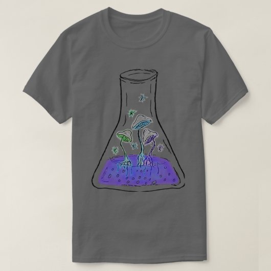 Alchemic Mushroom Elixir Alchemy Flask Psychedelic T-Shirt (Design vorne)