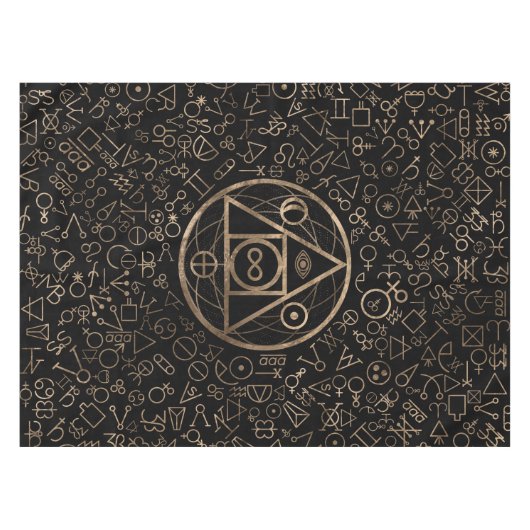 Alchemical Muster 2 des Steinsymbols des Tischdecke (Vorderseite (Horizontal))