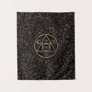 Alchemical Muster 2 des Steinsymbols des Wandteppich