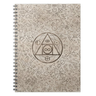 Alchemical Muster 3 des Steinsymbols des Notizblock