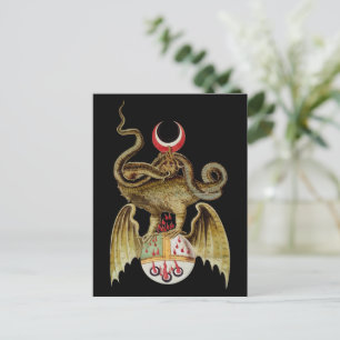 Alchemie-Drache Vintage-Illustration Postkarte