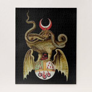 Alchemie-Drache Vintage-Illustration Puzzle