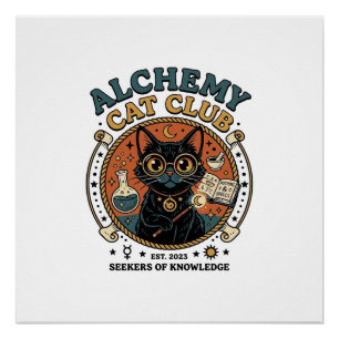 Alchemie-Katze Katzenliebhaber-Geschenk - Alchemie Poster