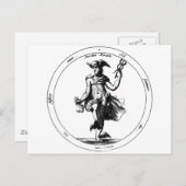 Alchemischer Quecksilber und Caduceus Postkarte (Vorne/Hinten)