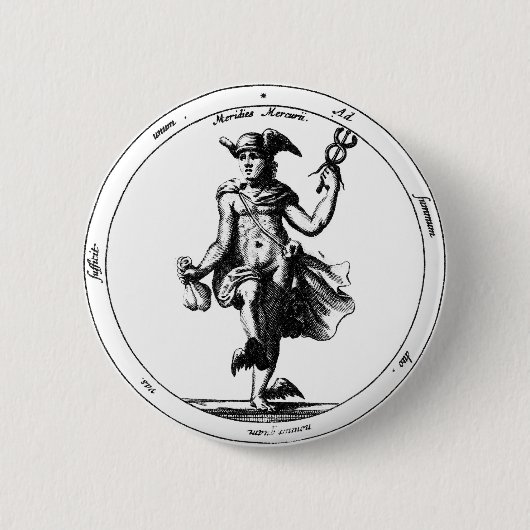 Alchemischer Quecksilber und Kadukus Button (Vorderseite)