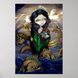 Alchemisches Meer ART DRUCKEN Gothic Alchemy Tiefb Poster