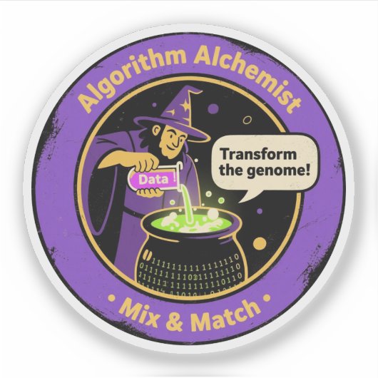 Alchemist Algorithm Genomic Data Alchemy Aufkleber (Vorderseite)