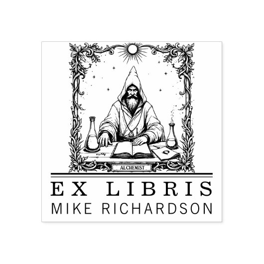 Alchemist-Buchzeichen-Briefmarke Gummistempel (Prägung)