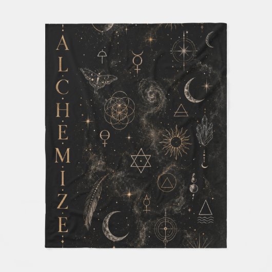 Alchemist Collage Minimalist Fleecedecke (Vorderseite)