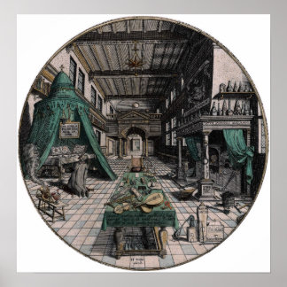 Alchemist Laboratory - Heinrich Khunrath - 1595 Poster