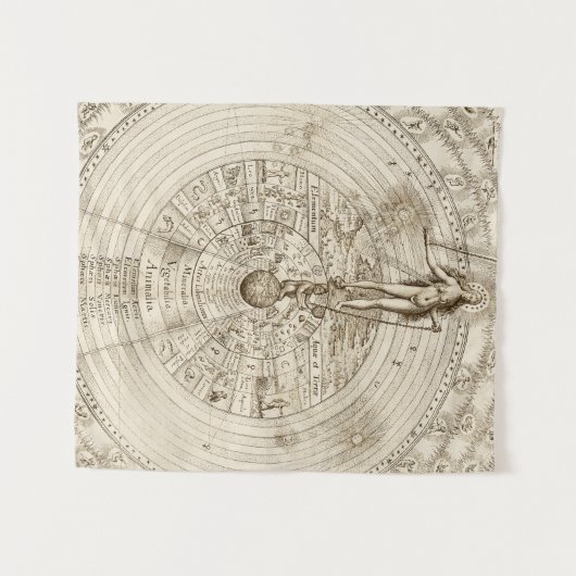 Alchemist Robert Fludd - wie oben beschrieben Wandteppich (Vorderseite (Horizontal))