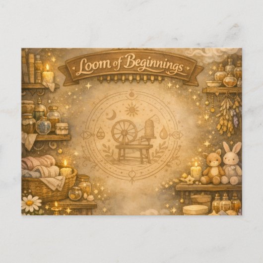 Alchemisten-Kinderzimmer Feiertagspostkarte (Vorderseite)