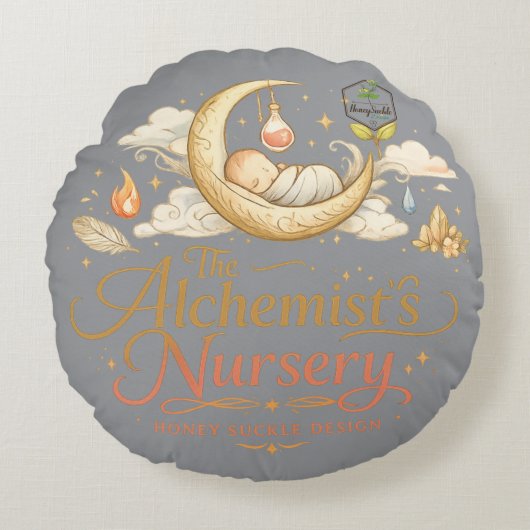 Alchemist's Nursery Rundes Kissen (Vorderseite)
