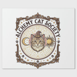 Alchemy Cat Society Katzenalchemie Vintage-Vektor  Geschenkpapier