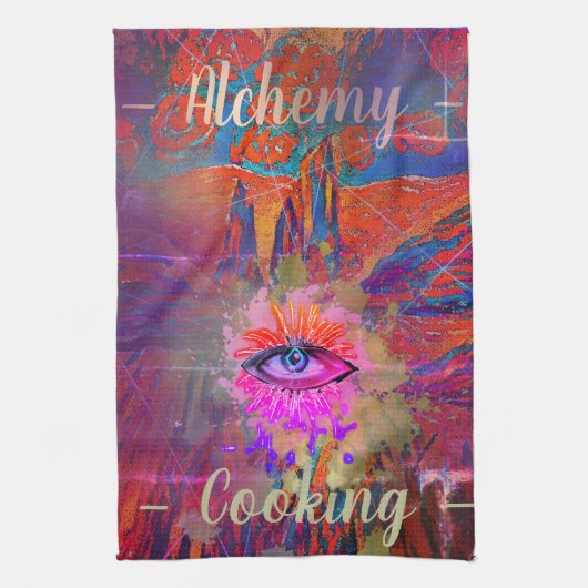 Alchemy Cooking Eye, Mount, Rose im Himmel Geschirrtuch (Vertikal)