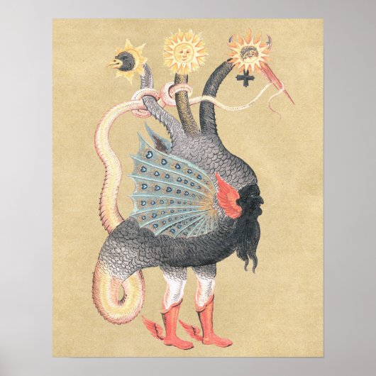 Alchemy Dragon Magical Symbol Poster (Vorne)