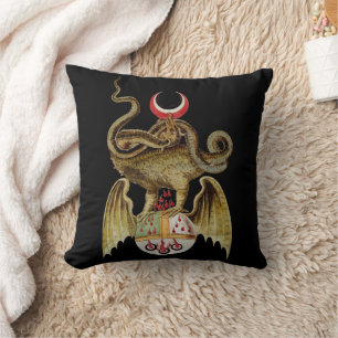 Alchemy Dragon Vintag Illustration Kissen